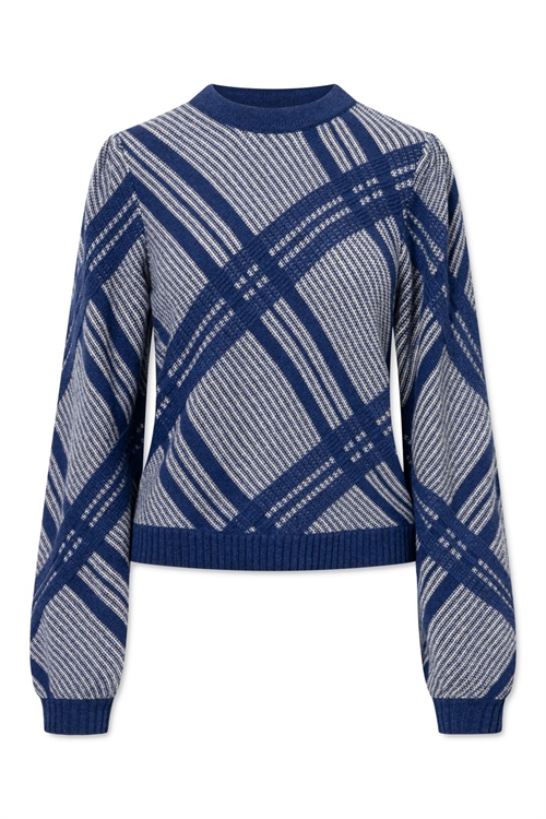 NUE NOTES VIENNA CREWNECK MARINE CHECK